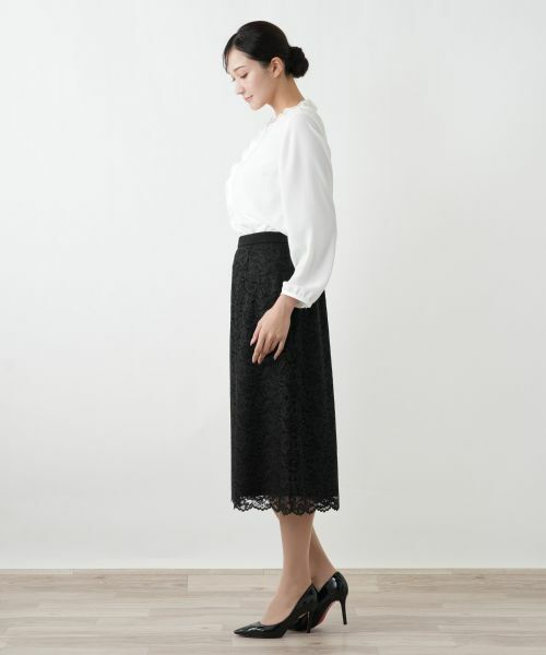 Leilian PLUS HOUSE / レリアンプラスハウス ミニ・ひざ丈スカート | 洗えるストレッチレーススカート【26年1月カタログ】 | 詳細2
