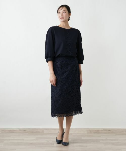 Leilian PLUS HOUSE / レリアンプラスハウス ミニ・ひざ丈スカート | 洗えるストレッチレーススカート【26年1月カタログ】 | 詳細4