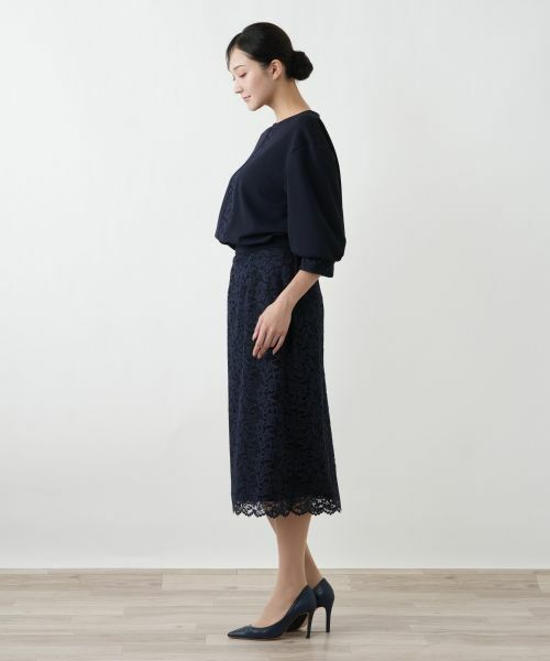 Leilian PLUS HOUSE / レリアンプラスハウス ミニ・ひざ丈スカート | 洗えるストレッチレーススカート【26年1月カタログ】 | 詳細5