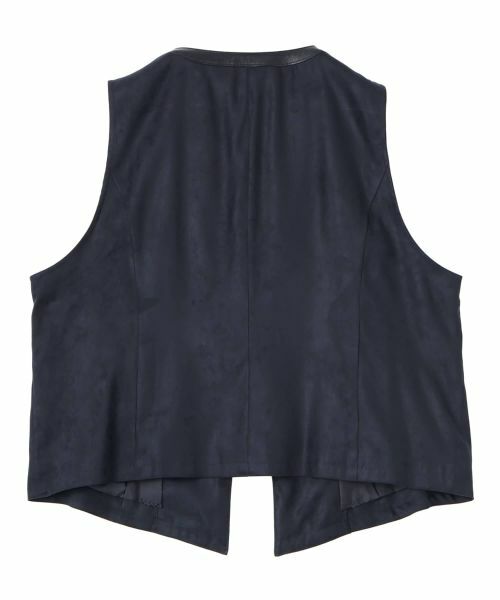 Leilian PLUS HOUSE / レリアンプラスハウス テーラードジャケット | 合成皮革パイピングベスト | 詳細1