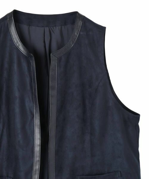Leilian PLUS HOUSE / レリアンプラスハウス テーラードジャケット | 合成皮革パイピングベスト | 詳細2