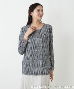 Leilian PLUS HOUSE / レリアンプラスハウス カットソー | ギャザーネックプルオーバー【ROCHAS Premiere】