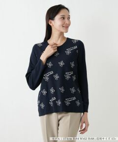 Leilian PLUS HOUSE / レリアンプラスハウス ニット・セーター | モチーフ柄ニットプルオーバー【ROCHAS Premiere】