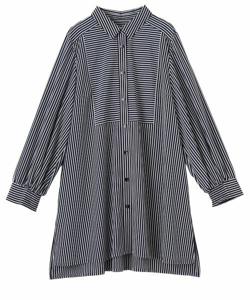 Leilian PLUS HOUSE / レリアンプラスハウス シャツ・ブラウス | シャツチュニック【プラス企画】（ブラック）