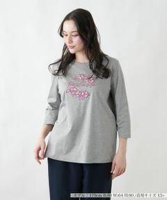 Leilian PLUS HOUSE / レリアンプラスハウス カットソー | フラワー刺繍ロゴプルオーバー【Leilian WHITE LABEL】