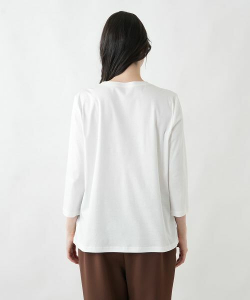 Leilian PLUS HOUSE / レリアンプラスハウス カットソー | フラワー刺繍ロゴプルオーバー【Leilian WHITE LABEL】 | 詳細12