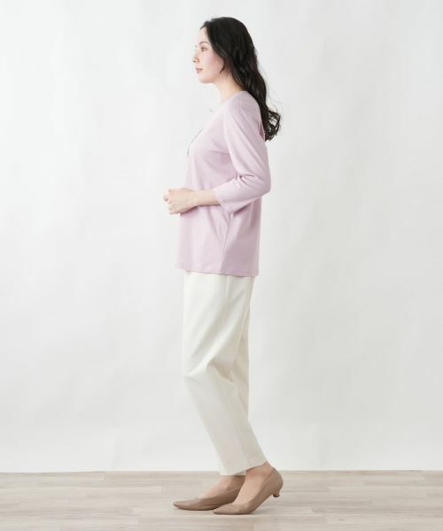 Leilian PLUS HOUSE / レリアンプラスハウス カットソー | フラワー刺繍ロゴプルオーバー【Leilian WHITE LABEL】 | 詳細2