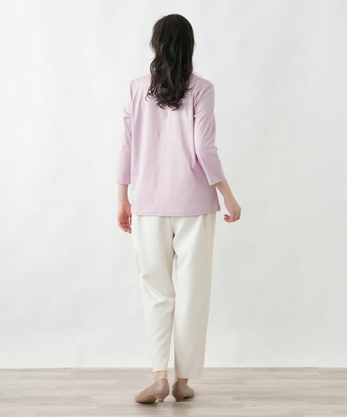 Leilian PLUS HOUSE / レリアンプラスハウス カットソー | フラワー刺繍ロゴプルオーバー【Leilian WHITE LABEL】 | 詳細3