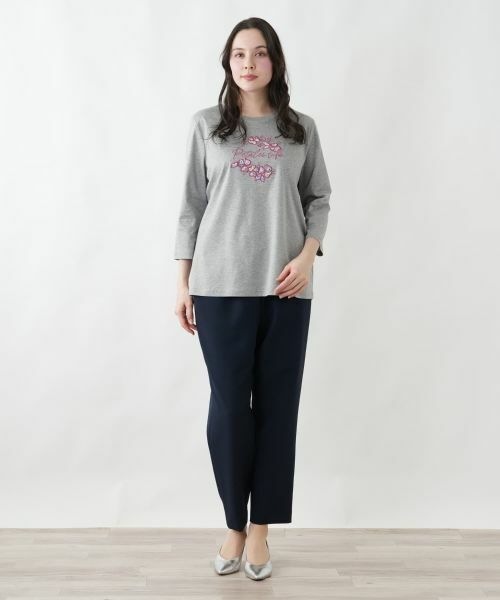 Leilian PLUS HOUSE / レリアンプラスハウス カットソー | フラワー刺繍ロゴプルオーバー【Leilian WHITE LABEL】 | 詳細4