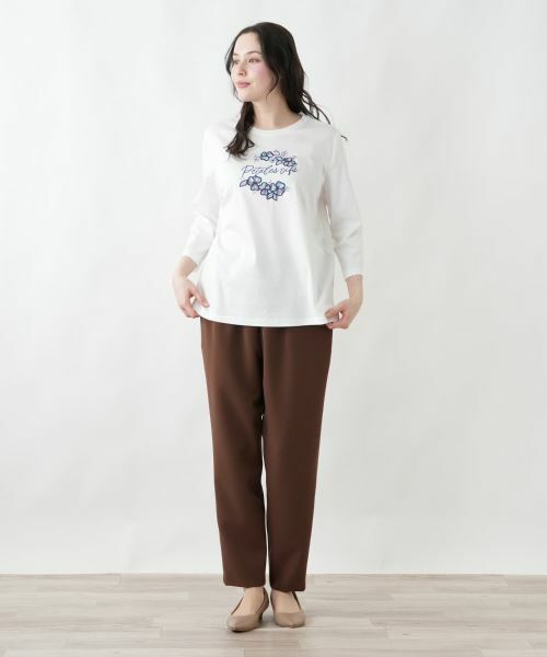 Leilian PLUS HOUSE / レリアンプラスハウス カットソー | フラワー刺繍ロゴプルオーバー【Leilian WHITE LABEL】 | 詳細7