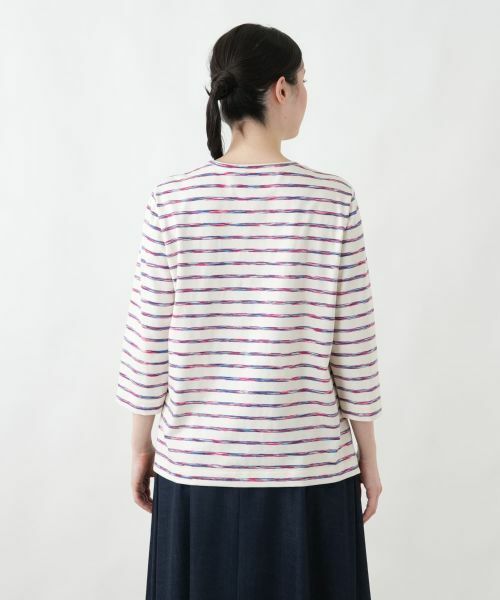 Leilian PLUS HOUSE / レリアンプラスハウス Tシャツ | 【店頭人気】ブラシタッチボーダープルオーバー【BUGIS】 | 詳細13