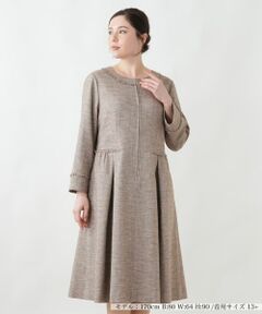 Leilian PLUS HOUSE / レリアンプラスハウス ドレス | フリンジトリムタックワンピース【BOURGE】