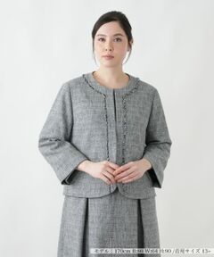 Leilian PLUS HOUSE / レリアンプラスハウス テーラードジャケット | フリンジトリムノーカラージャケット【BOURGE】