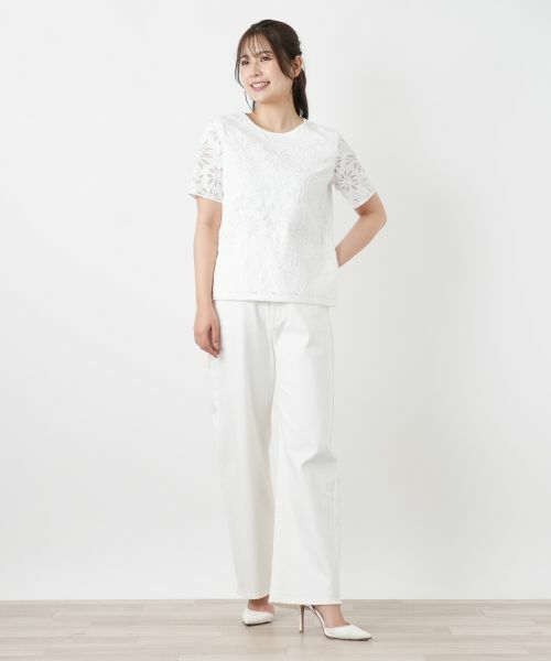 Leilian PLUS HOUSE / レリアンプラスハウス カットソー | ラッセルレースカットソー【ROCHAS Premiere】【26年3月カタログ】 | 詳細1