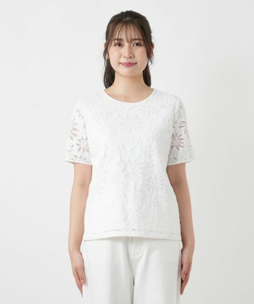 Leilian PLUS HOUSE / レリアンプラスハウス カットソー | ラッセルレースカットソー【ROCHAS Premiere】【26年3月カタログ】 | 詳細10