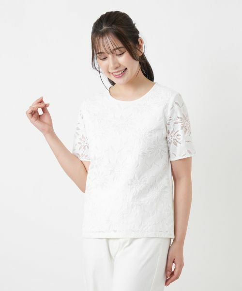 Leilian PLUS HOUSE / レリアンプラスハウス カットソー | ラッセルレースカットソー【ROCHAS Premiere】【26年3月カタログ】 | 詳細9