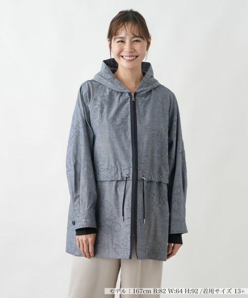 Leilian PLUS HOUSE / レリアンプラスハウス その他アウター | フーディーコート【ROCHAS Premiere】【26年3月カタログ】（ネイビー系）