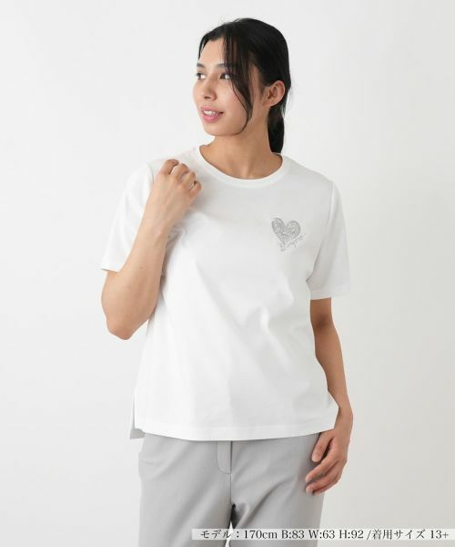 Leilian PLUS HOUSE / レリアンプラスハウス Tシャツ | カットソー【26年3月カタログ】（アイボリー）