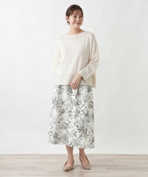 Leilian PLUS HOUSE / レリアンプラスハウス ミニ・ひざ丈スカート | サッカー地プリントスカート【Rich 1-mile】【26年3月カタログ】 | 詳細1