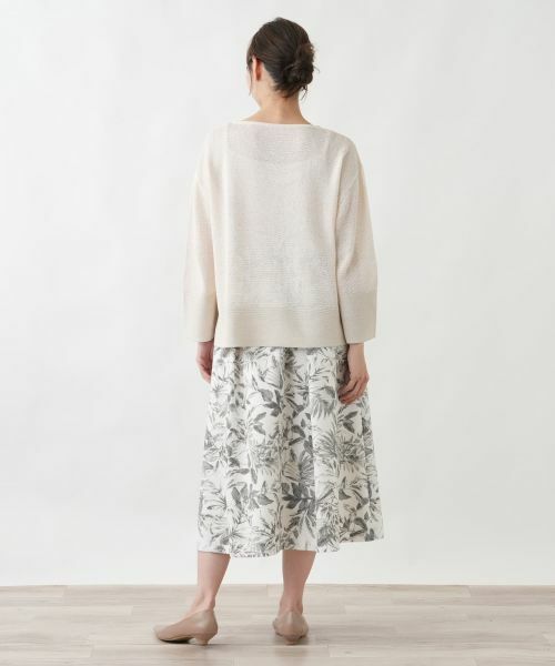 Leilian PLUS HOUSE / レリアンプラスハウス ミニ・ひざ丈スカート | サッカー地プリントスカート【Rich 1-mile】【26年3月カタログ】 | 詳細3