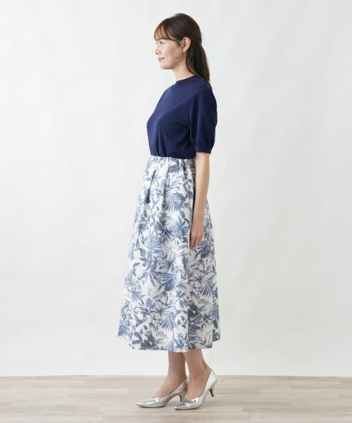 Leilian PLUS HOUSE / レリアンプラスハウス ミニ・ひざ丈スカート | サッカー地プリントスカート【Rich 1-mile】【26年3月カタログ】 | 詳細5