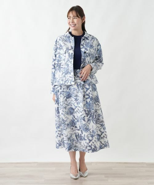 Leilian PLUS HOUSE / レリアンプラスハウス ミニ・ひざ丈スカート | サッカー地プリントスカート【Rich 1-mile】【26年3月カタログ】 | 詳細7