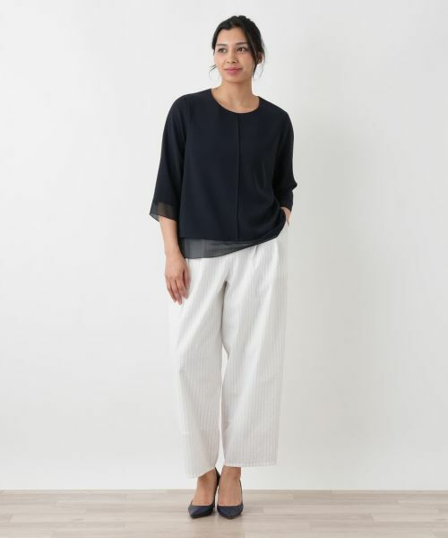 Leilian PLUS HOUSE / レリアンプラスハウス カットソー | シフォン袖カットソー【26年3月カタログ】 | 詳細1