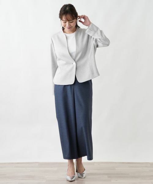 Leilian PLUS HOUSE / レリアンプラスハウス その他パンツ | ストレッチガウチョパンツ【Rich 1-mile】【26年3月カタログ】 | 詳細4