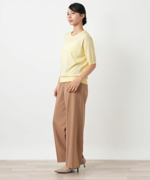 Leilian PLUS HOUSE / レリアンプラスハウス ニット・セーター | クルーネック半袖ニットプルオーバー【Leilian WHITE LABEL】 | 詳細13