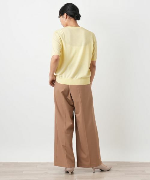 Leilian PLUS HOUSE / レリアンプラスハウス ニット・セーター | クルーネック半袖ニットプルオーバー【Leilian WHITE LABEL】 | 詳細14