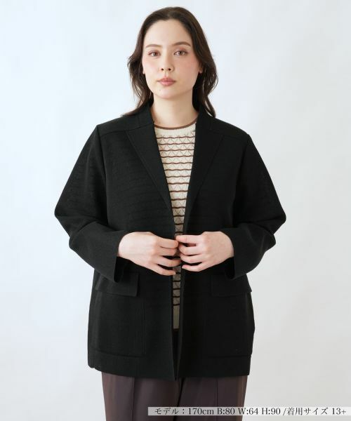 Leilian PLUS HOUSE / レリアンプラスハウス テーラードジャケット | ジャケット【ROCHAS Premiere】（ブラック）