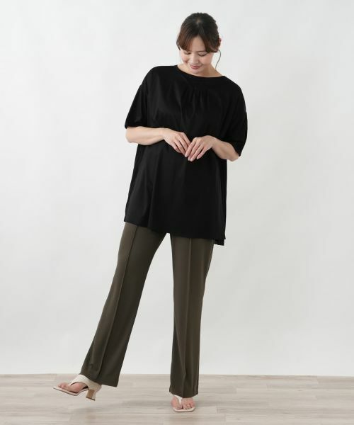 Leilian PLUS HOUSE / レリアンプラスハウス カットソー | ドッキングプリーツプルオーバー【プラス企画】 | 詳細1