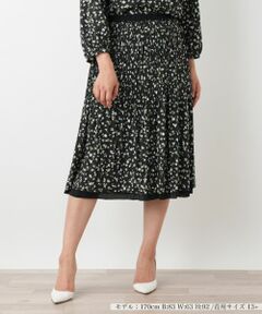 Leilian PLUS HOUSE / レリアンプラスハウス ロング・マキシ丈スカート | リバーシブル フラワープリント プリーツスカート【Leilian WHITE LABEL】