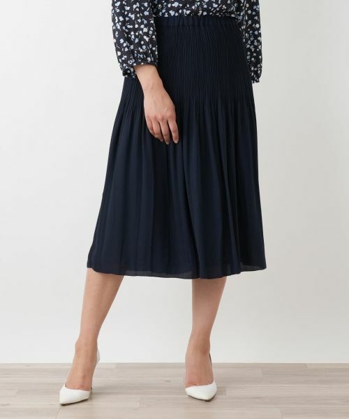 Leilian PLUS HOUSE / レリアンプラスハウス ロング・マキシ丈スカート | リバーシブル フラワープリント プリーツスカート【Leilian WHITE LABEL】 | 詳細9