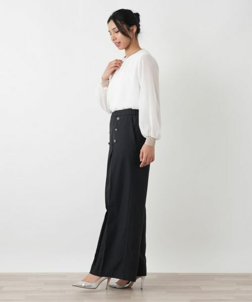 Leilian PLUS HOUSE / レリアンプラスハウス その他パンツ | フロントボタンタックワイドパンツ【NEMIKA】 | 詳細2