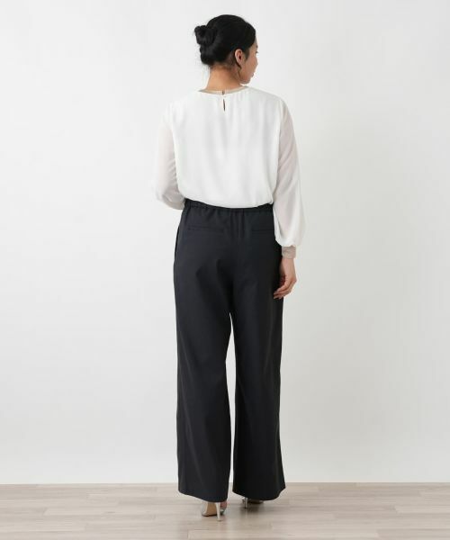 Leilian PLUS HOUSE / レリアンプラスハウス その他パンツ | フロントボタンタックワイドパンツ【NEMIKA】 | 詳細3
