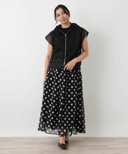 Leilian PLUS HOUSE / レリアンプラスハウス テーラードジャケット | メッシュフードショートベスト【NEMIKA】 | 詳細1