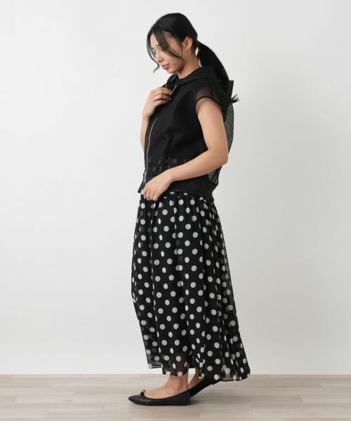 Leilian PLUS HOUSE / レリアンプラスハウス テーラードジャケット | メッシュフードショートベスト【NEMIKA】 | 詳細2