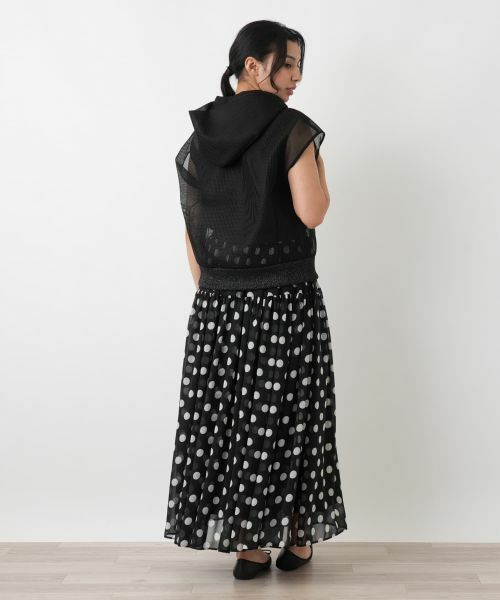 Leilian PLUS HOUSE / レリアンプラスハウス テーラードジャケット | メッシュフードショートベスト【NEMIKA】 | 詳細3