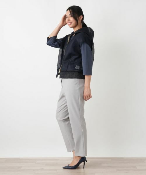 Leilian PLUS HOUSE / レリアンプラスハウス テーラードジャケット | メッシュフードショートベスト【NEMIKA】 | 詳細5