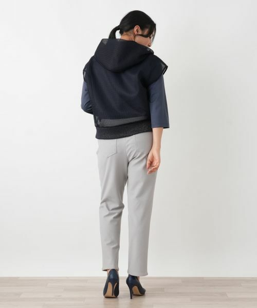 Leilian PLUS HOUSE / レリアンプラスハウス テーラードジャケット | メッシュフードショートベスト【NEMIKA】 | 詳細6