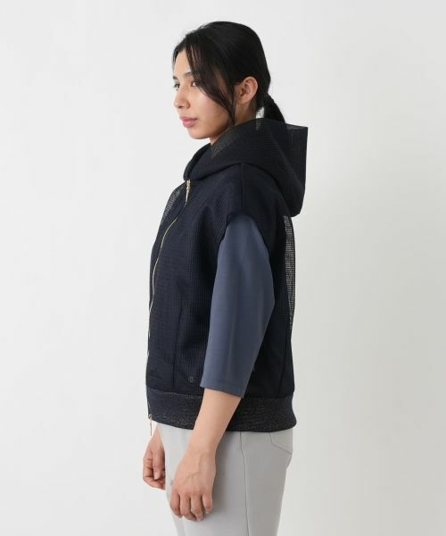 Leilian PLUS HOUSE / レリアンプラスハウス テーラードジャケット | メッシュフードショートベスト【NEMIKA】 | 詳細8