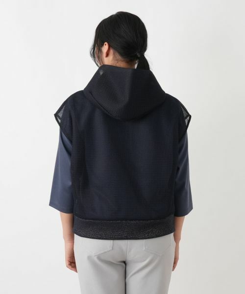 Leilian PLUS HOUSE / レリアンプラスハウス テーラードジャケット | メッシュフードショートベスト【NEMIKA】 | 詳細9