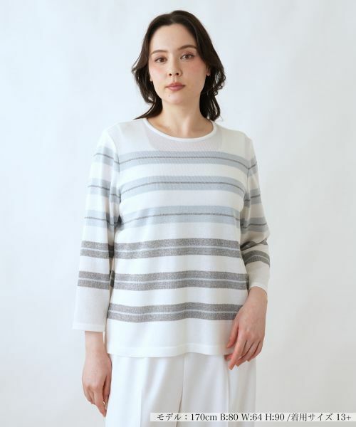 Leilian PLUS HOUSE / レリアンプラスハウス ニット・セーター | セーター【ROCHAS Premiere】（サックスブルー）