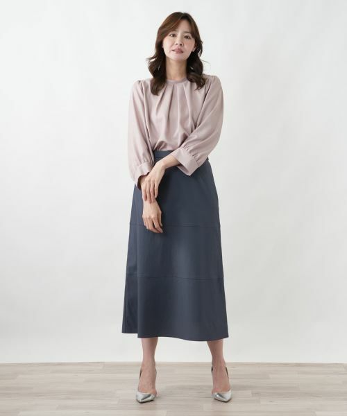 Leilian PLUS HOUSE / レリアンプラスハウス ミニ・ひざ丈スカート | 切り替えフレアスカート【BOURGE】 | 詳細1