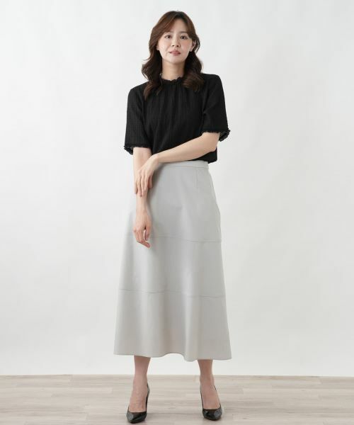 Leilian PLUS HOUSE / レリアンプラスハウス ミニ・ひざ丈スカート | 切り替えフレアスカート【BOURGE】 | 詳細4