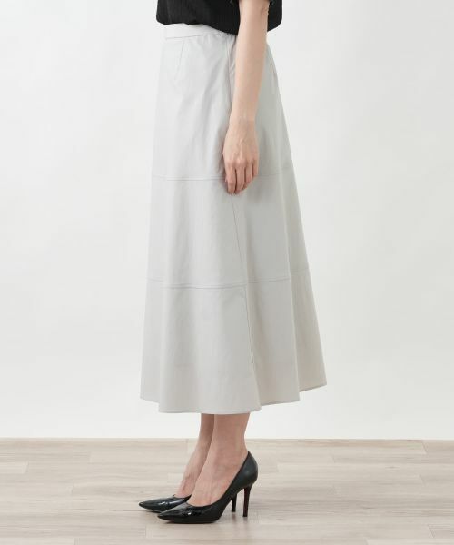 Leilian PLUS HOUSE / レリアンプラスハウス ミニ・ひざ丈スカート | 切り替えフレアスカート【BOURGE】 | 詳細8