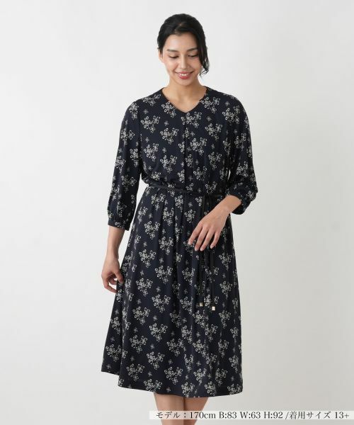 Leilian PLUS HOUSE / レリアンプラスハウス ドレス | ワンピース【ROCHAS Premiere】(ネイビー)