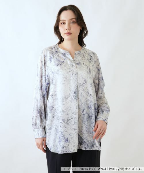 Leilian PLUS HOUSE / レリアンプラスハウス シャツ・ブラウス | ブラウス【ROCHAS Premiere】（スカイブルー）