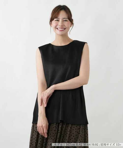 Leilian PLUS HOUSE / レリアンプラスハウス シャツ・ブラウス | ブラウス【ROCHAS Premiere】（ブラック）